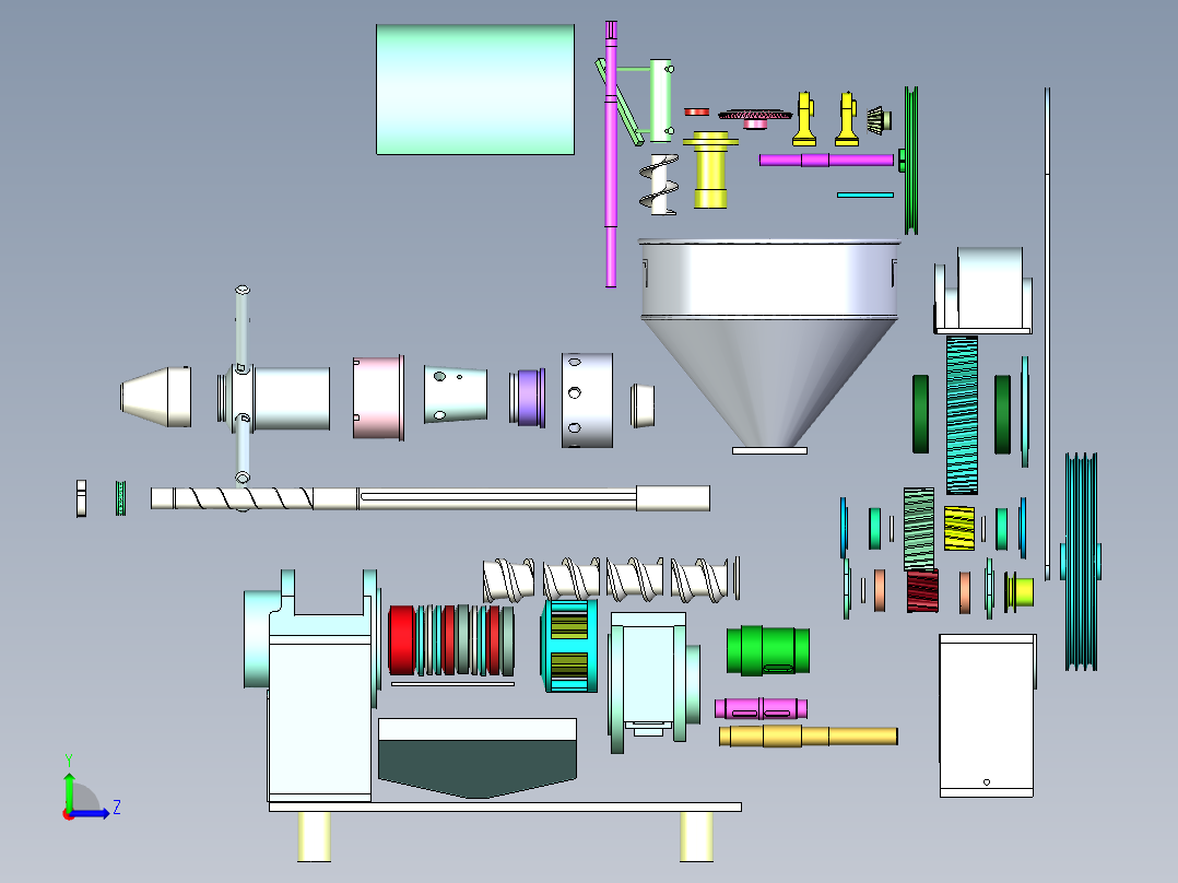 螺旋式榨油机设计左视图
