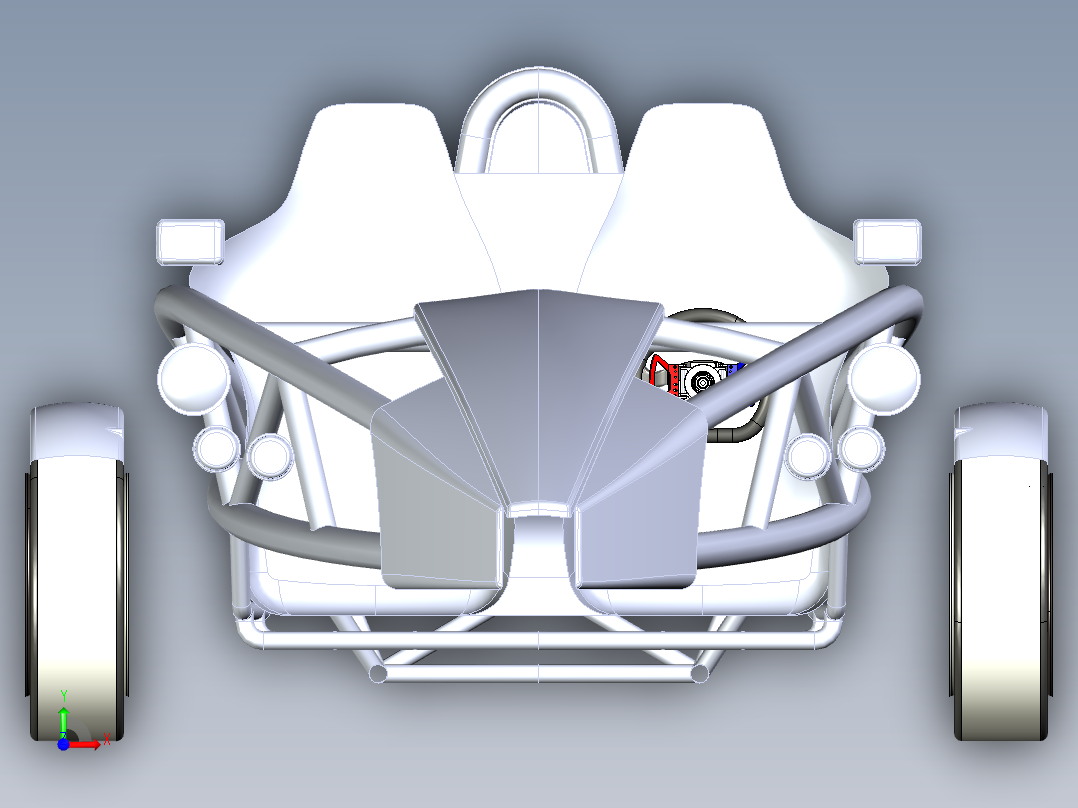 ariel-atom原子跑车3D图纸(无悬挂系统)前视图