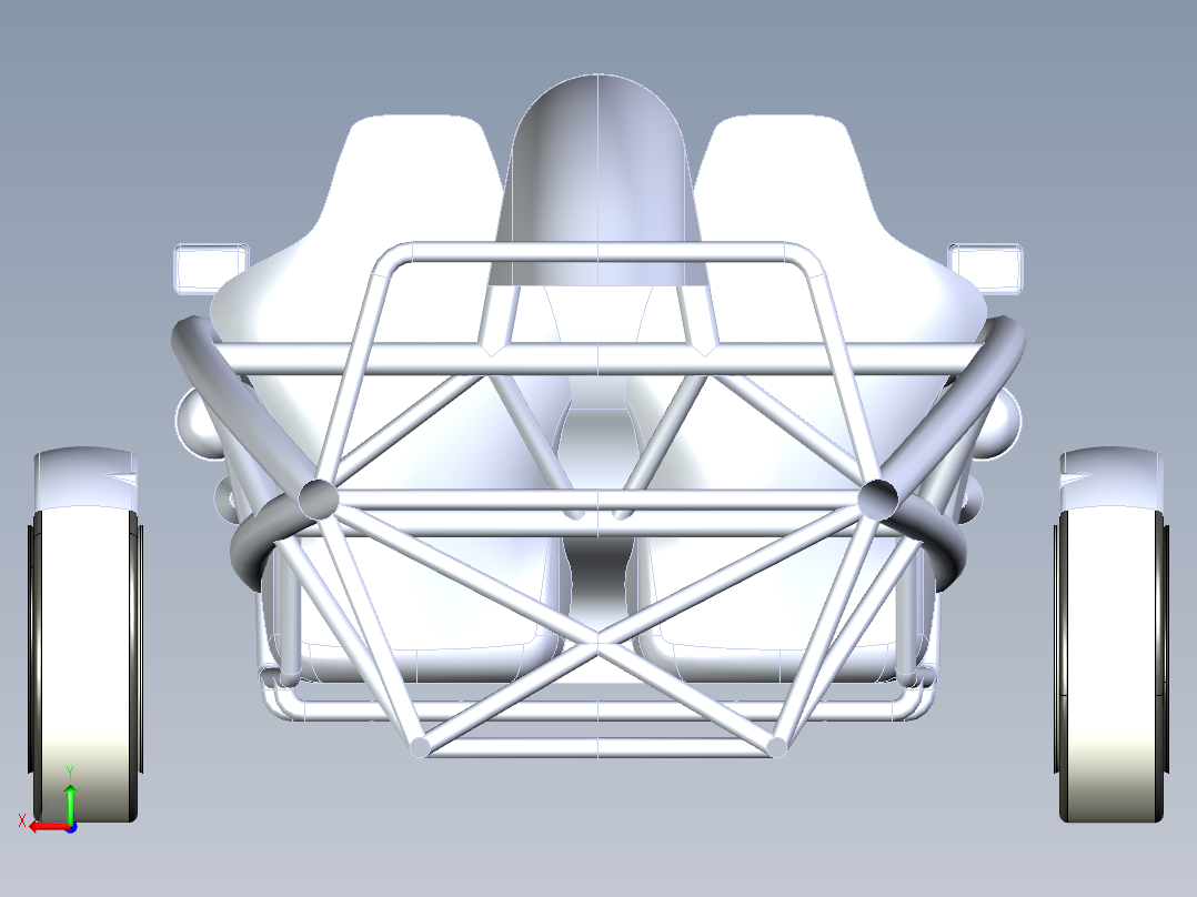 ariel-atom原子跑车3D图纸(无悬挂系统)后视图