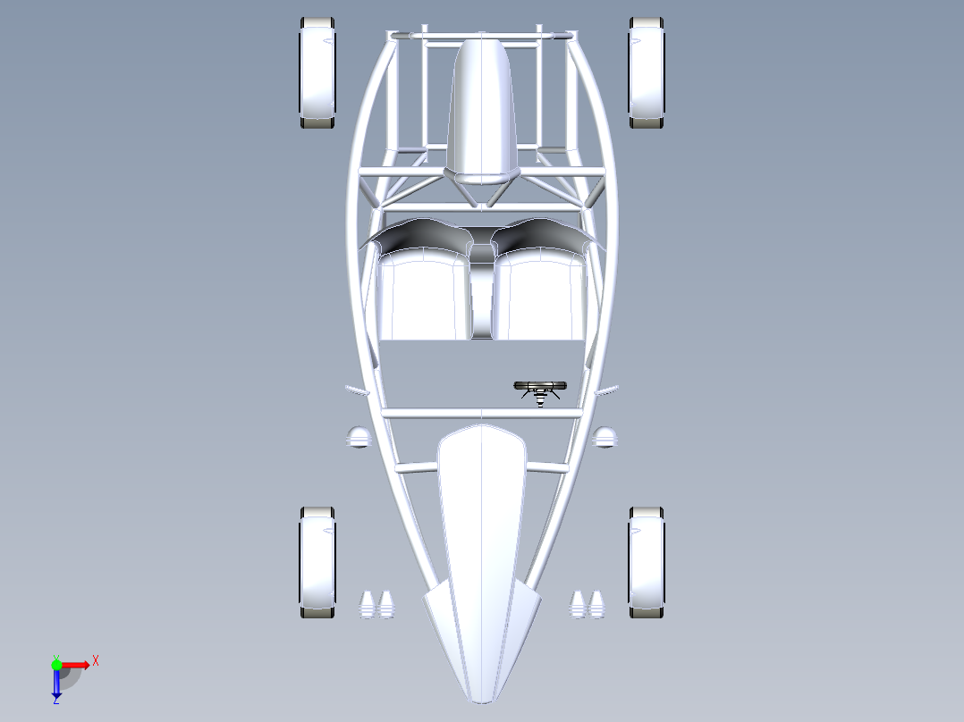 ariel-atom原子跑车3D图纸(无悬挂系统)俯视图