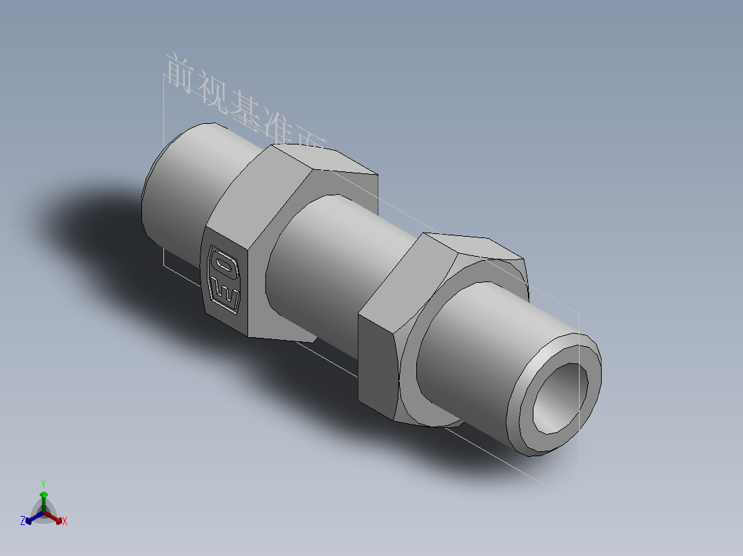 直通隔板接头、6D-14LN正等轴测图