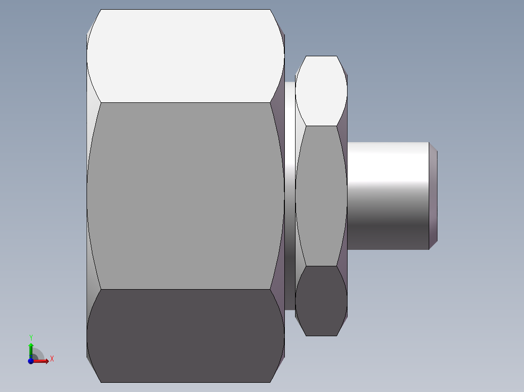 直通变径接头、2C-12-30前视图
