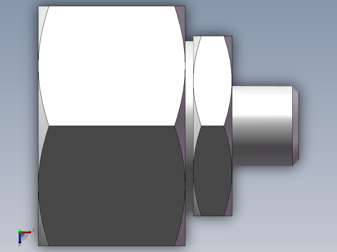 直通变径接头、2C-12-30俯视图