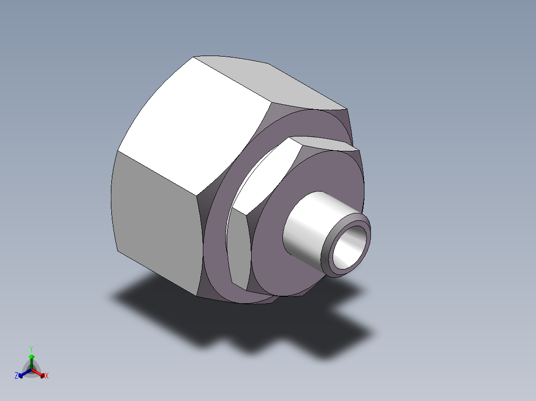 直通变径接头、2C-12-30正等轴测图