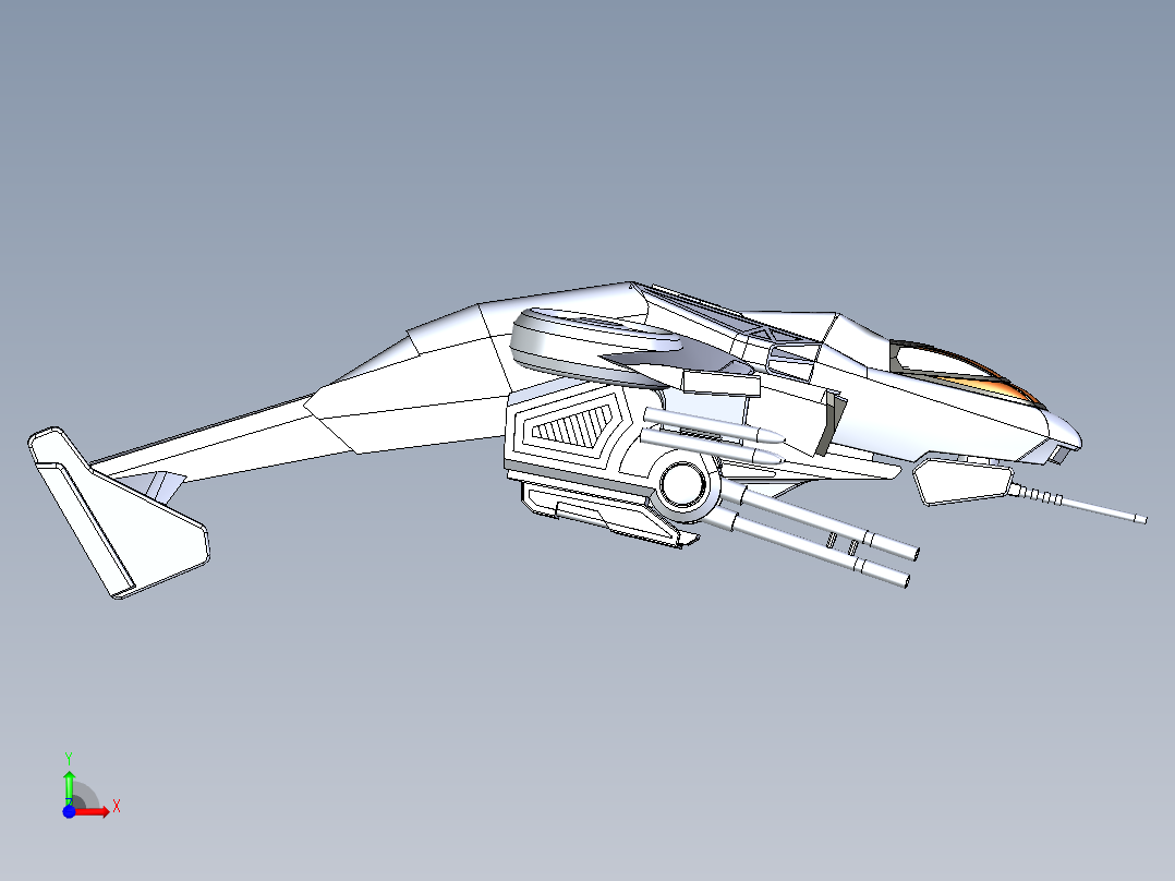 B3003246-科幻战斗机前视图