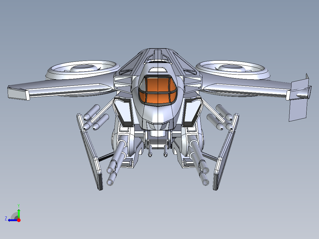 B3003246-科幻战斗机右视图