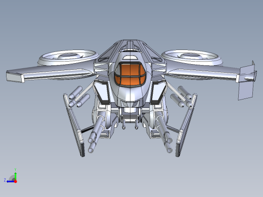 B3003246-科幻战斗机右视缩略图
