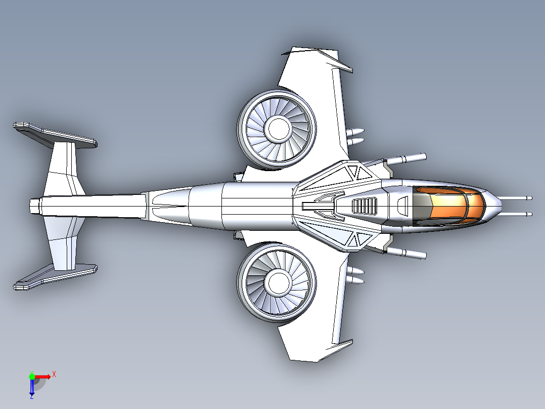 B3003246-科幻战斗机俯视图
