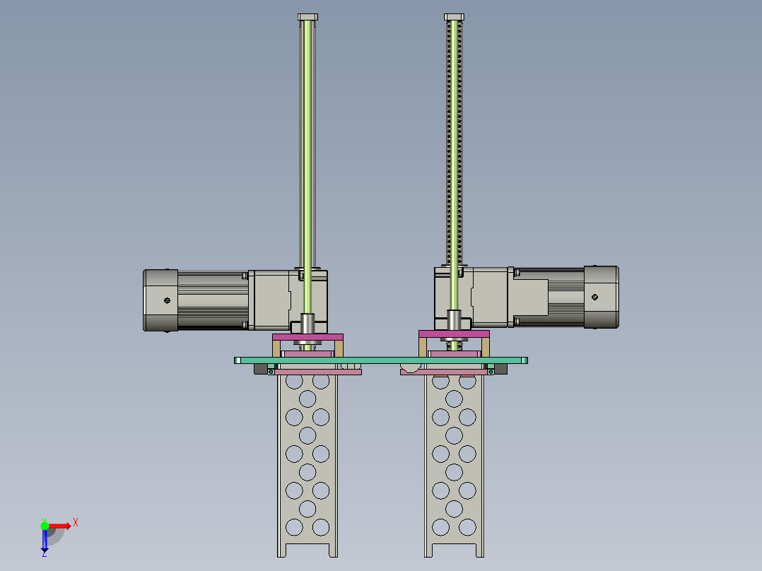 料仓顶升机构俯视图