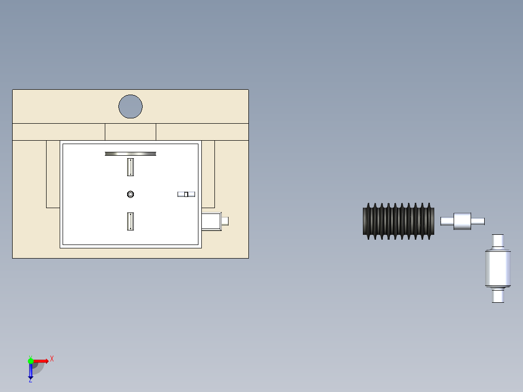B3004031-NT的风箱通风器俯视图