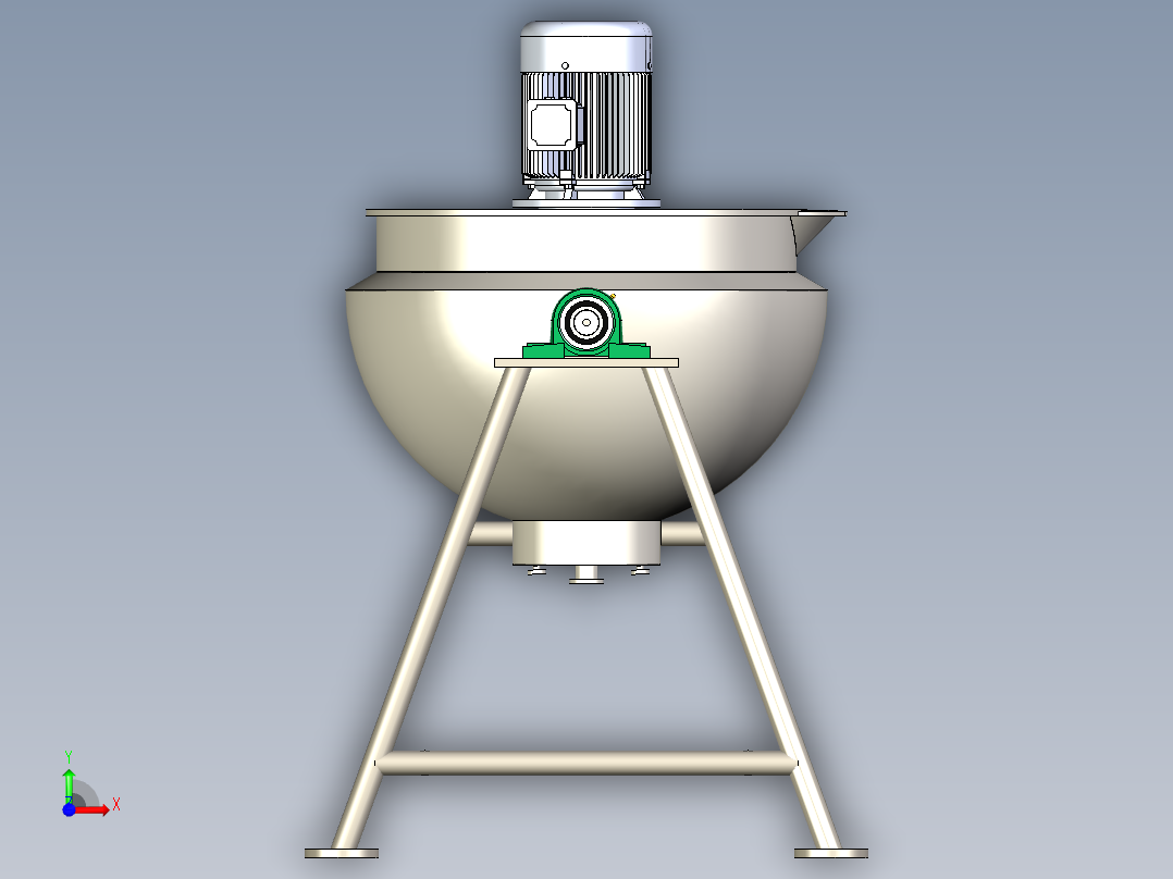 节能燃气全自动可倾式夹层炉的研究与设计前视图