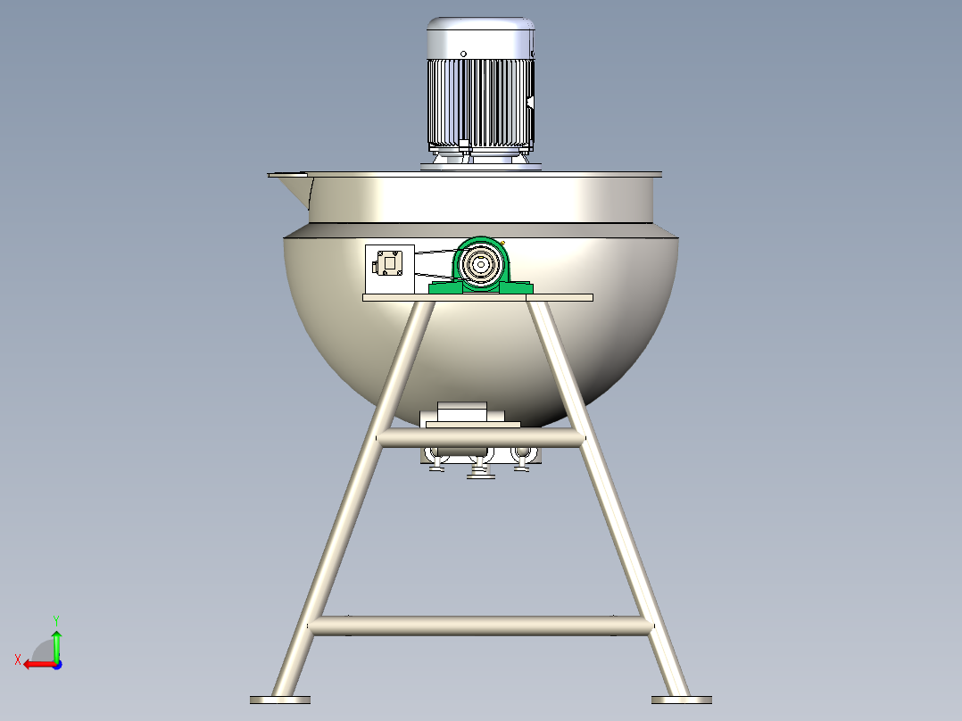 节能燃气全自动可倾式夹层炉的研究与设计后视图