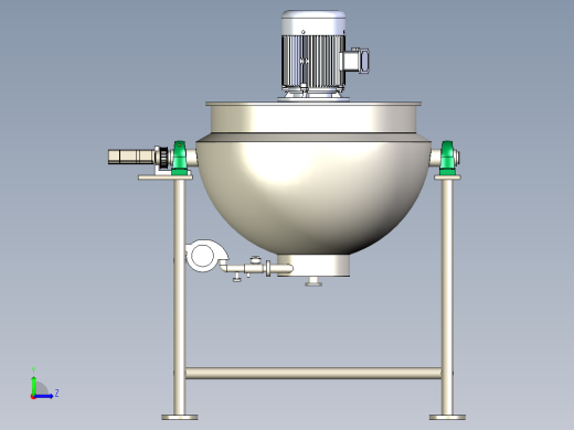 节能燃气全自动可倾式夹层炉的研究与设计左视缩略图