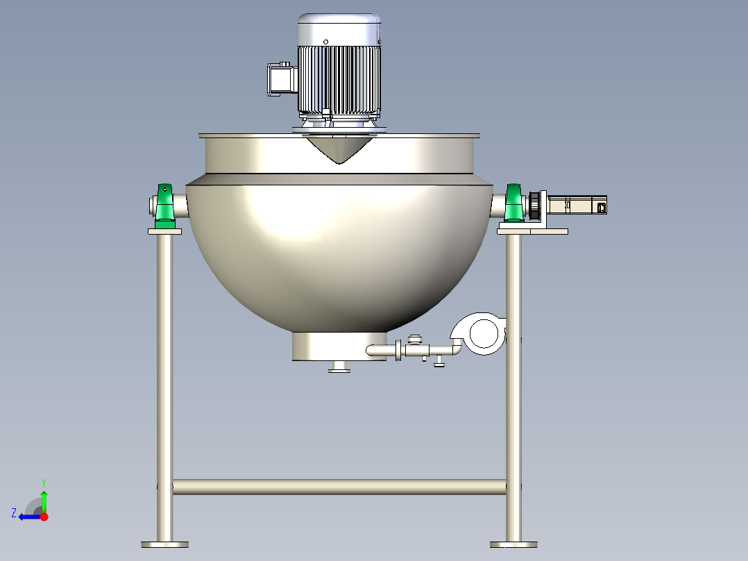 节能燃气全自动可倾式夹层炉的研究与设计右视图