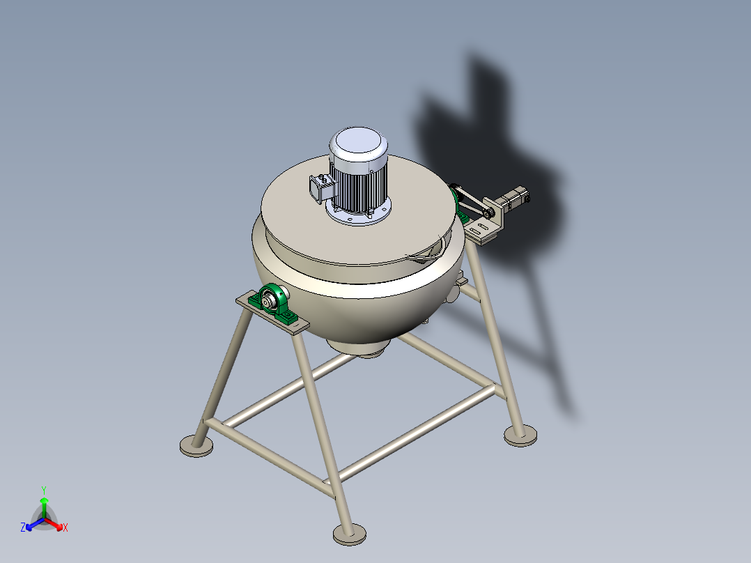 节能燃气全自动可倾式夹层炉的研究与设计正等轴测图
