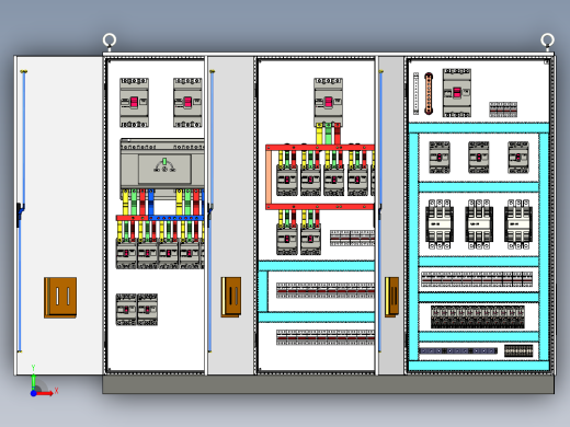 三柜组装双电源630A大型接触器控制柜 55435前视缩略图