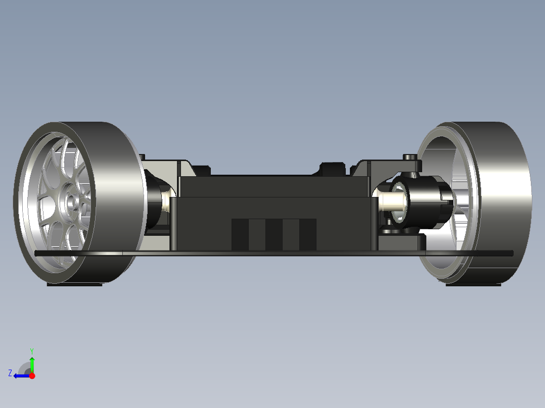 漂移模型车底盘右视图