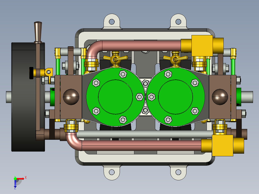 蒸汽机steam-engine-d10-with-reversing-gear-模型格式为 stp俯视图