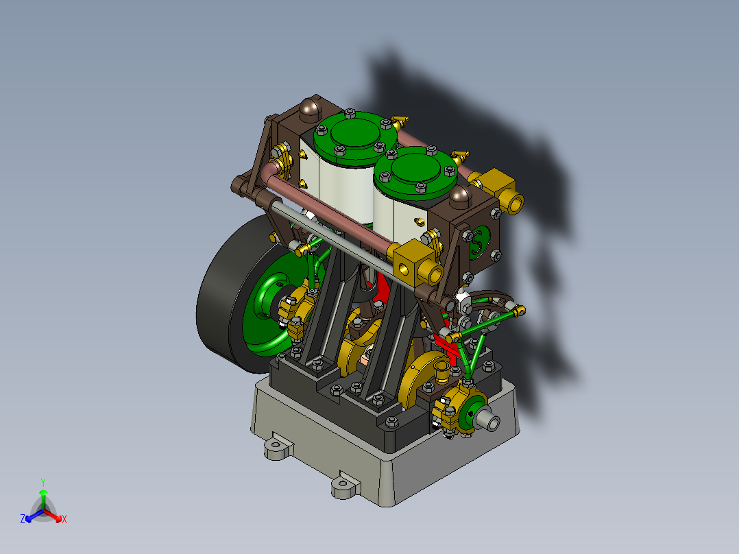 蒸汽机steam-engine-d10-with-reversing-gear-模型格式为 stp正等轴测图