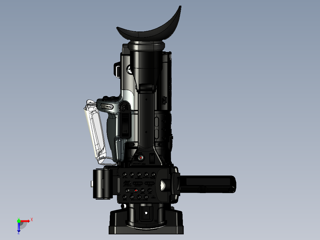 索尼Sony hvr z1u hi-def高清摄像机模型3D图纸俯视图