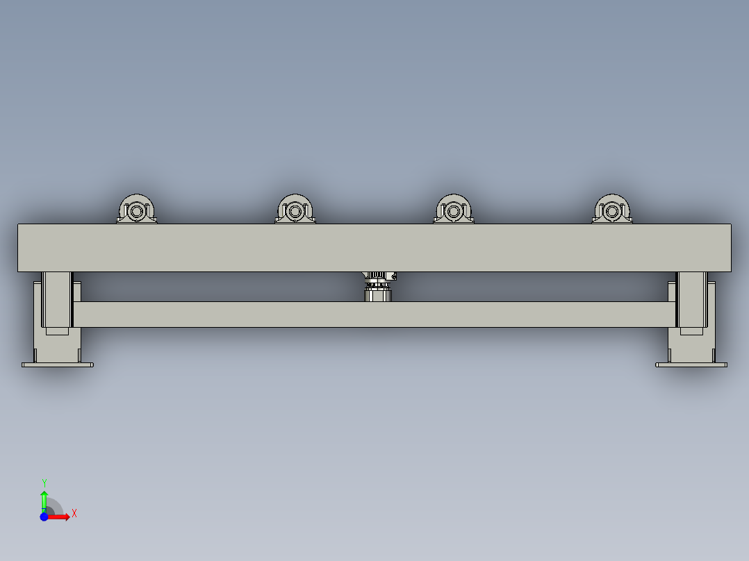 托辊流水生产线架体前视图