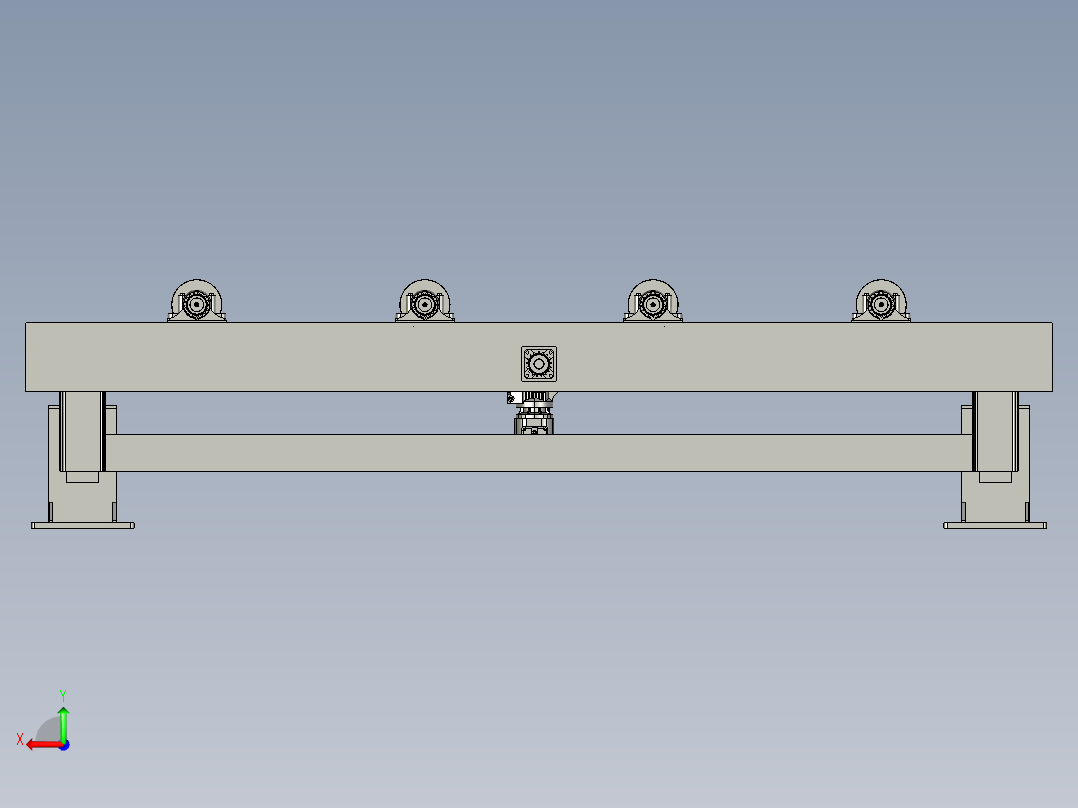 托辊流水生产线架体后视图