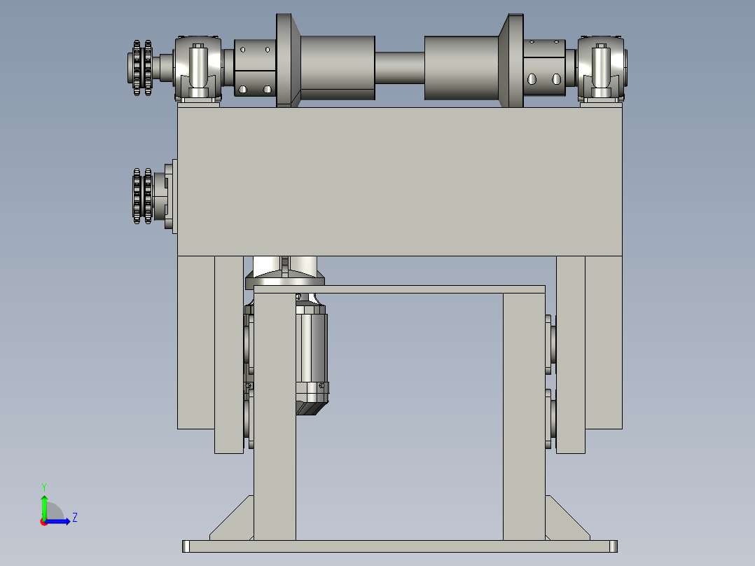 托辊流水生产线架体左视图