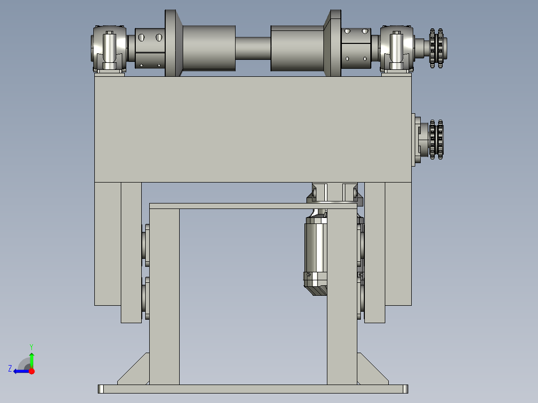 托辊流水生产线架体右视图