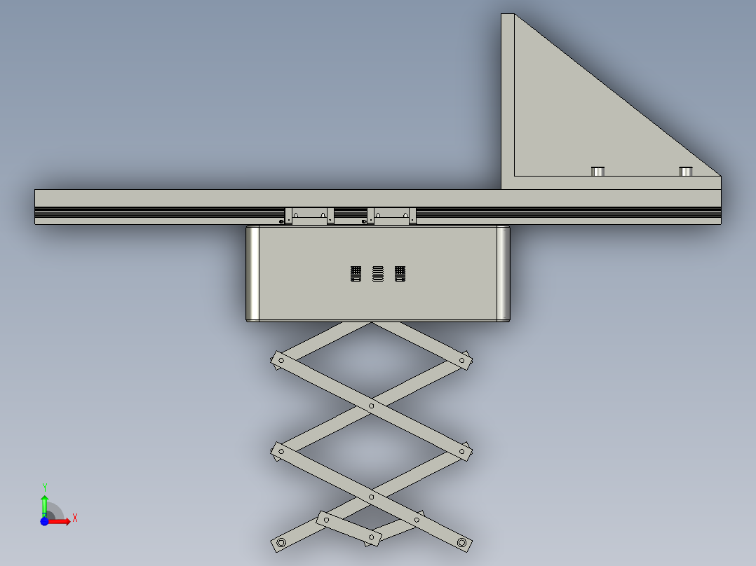 升降智能晒衣架家用顶装前视图