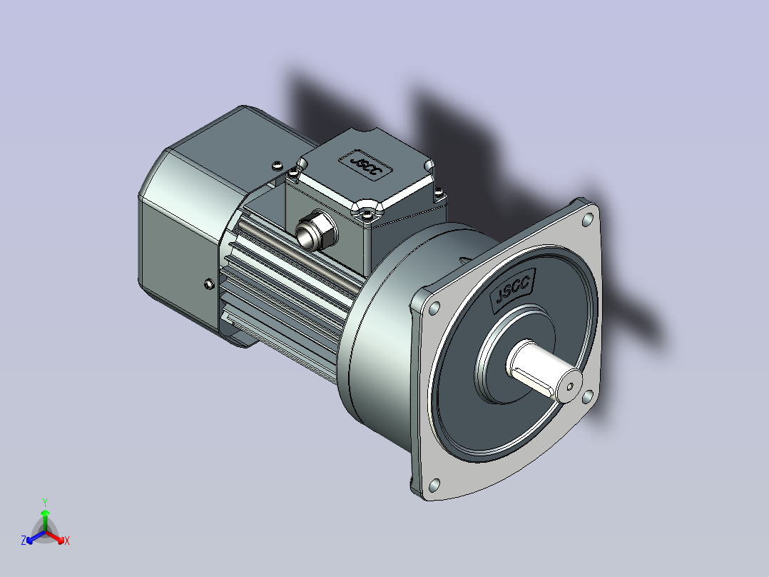 JSCC变频减速电机 f370v02-L正等轴测图