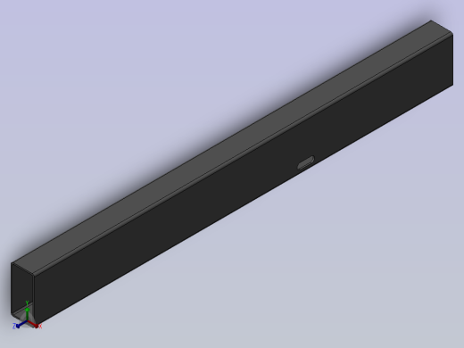 方通40×20×1．2x348(普通钢)正等轴测缩略图