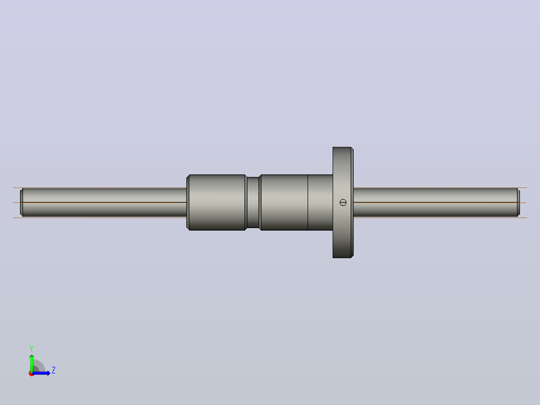 FFZD1204-3滚珠丝杆3D模型左视图