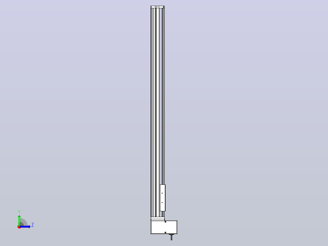 SYM14-LU-850滚珠花健、支撑座、滚珠丝杠、交叉导轨、直线模组左视图