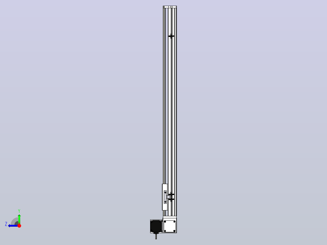 SYM14-LU-850滚珠花健、支撑座、滚珠丝杠、交叉导轨、直线模组右视图