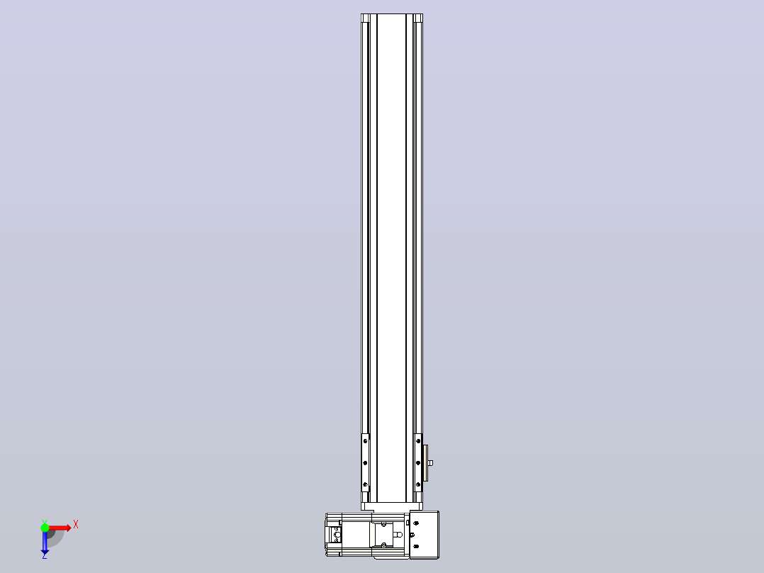 皮带直线轴半封闭可选导轨TPA-HNB-85S-90-L500-RU-C-P20-N3俯视图