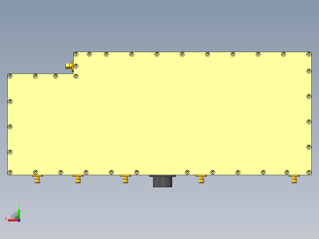 PCB盒，铝CNC后视图