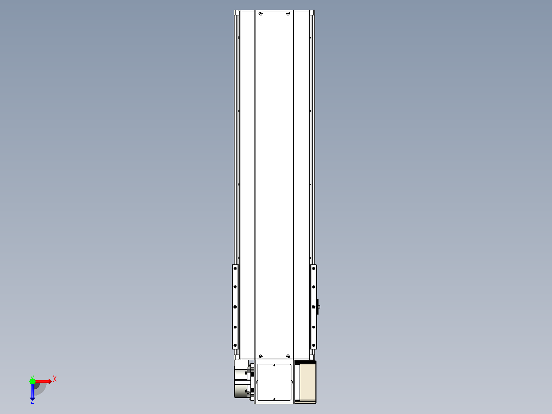皮带直线轴半封闭可选导轨TPA-HNB-220D-176-L550-RP-C-P1K-N3俯视图