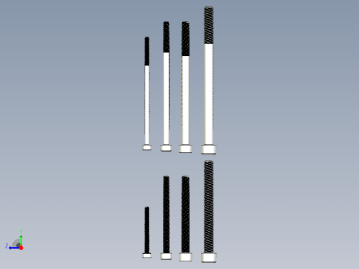 螺丝M3到M6 DIN912 (ISO4762) M3到M6右视缩略图