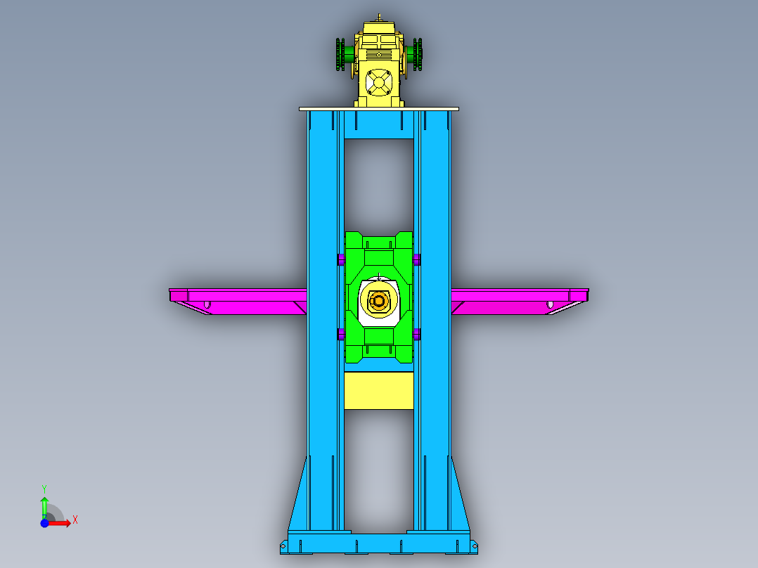 5吨升降式双立柱变位机前视图
