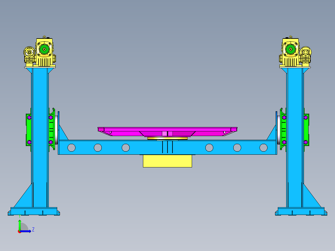 5吨升降式双立柱变位机左视图