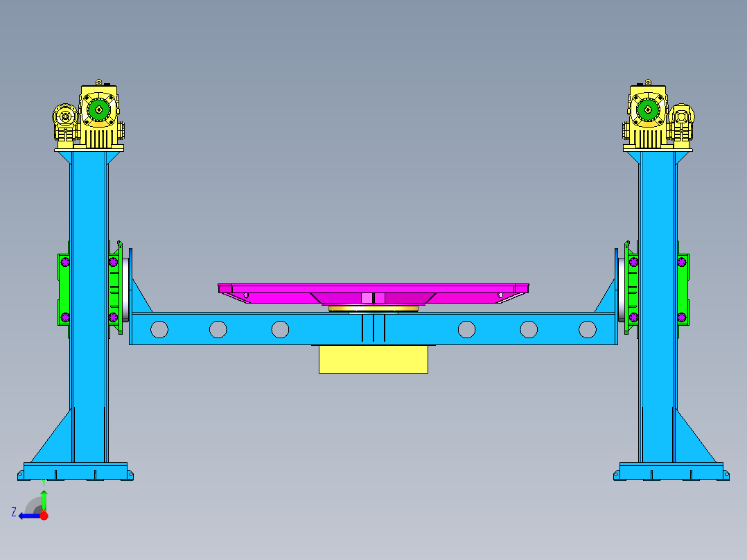 5吨升降式双立柱变位机右视图