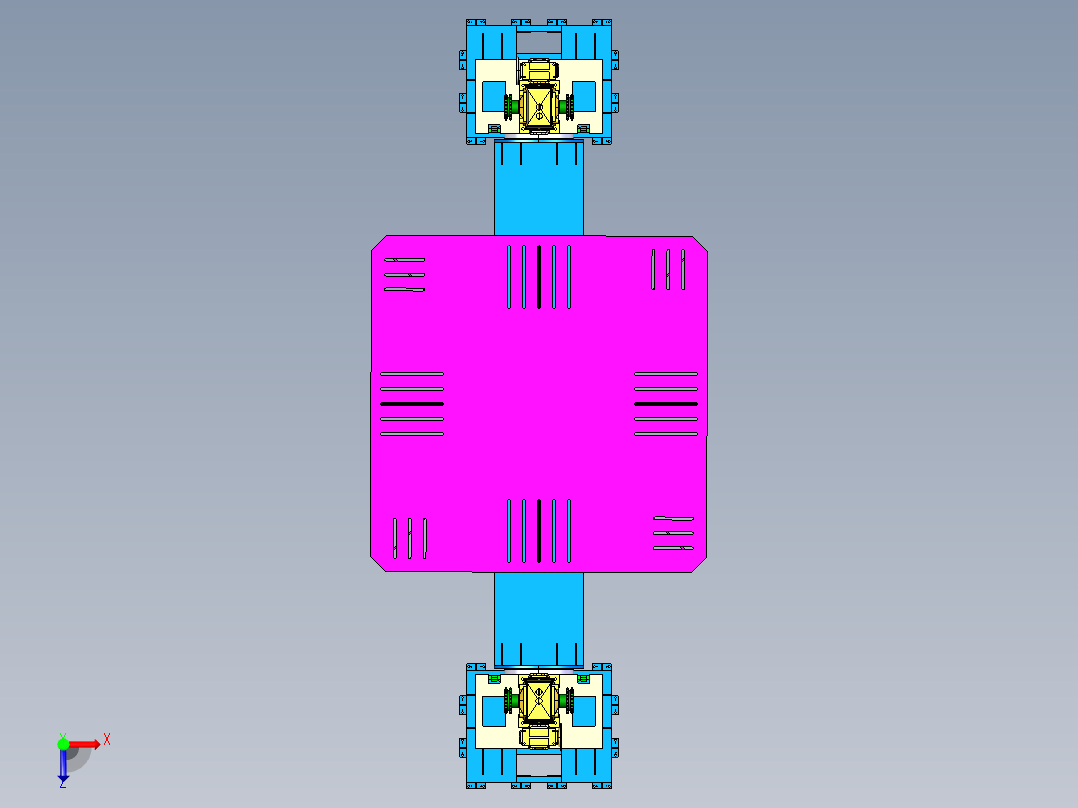 5吨升降式双立柱变位机俯视图