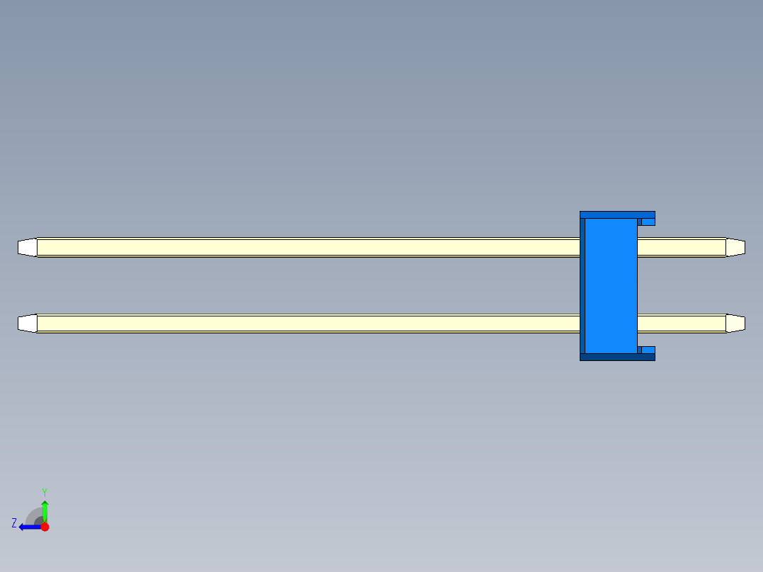 彩色公头100mil（2.54mm）系列-DS1021_blue_2x04p_100mil_Type19_rev1.0右视图