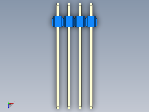 彩色公头100mil（2.54mm）系列-DS1021_blue_2x04p_100mil_Type19_rev1.0俯视缩略图