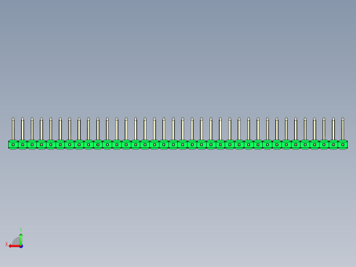 彩色公排针 100mil 2.54mm 系列-DS1022_green_36p_100mil_TypeU_rev1.0后视缩略图