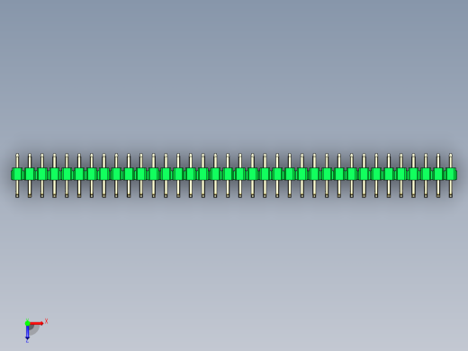 彩色公排针 100mil 2.54mm 系列-DS1022_green_36p_100mil_TypeU_rev1.0俯视缩略图