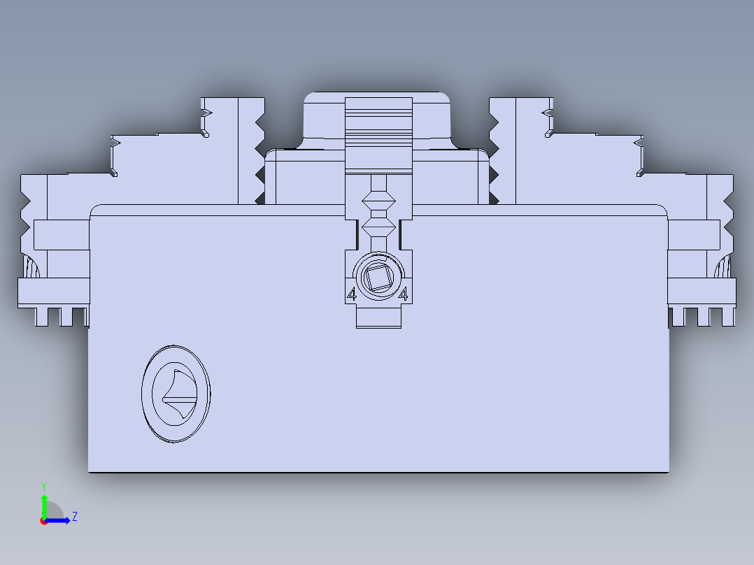 车床固定架模型图左视图