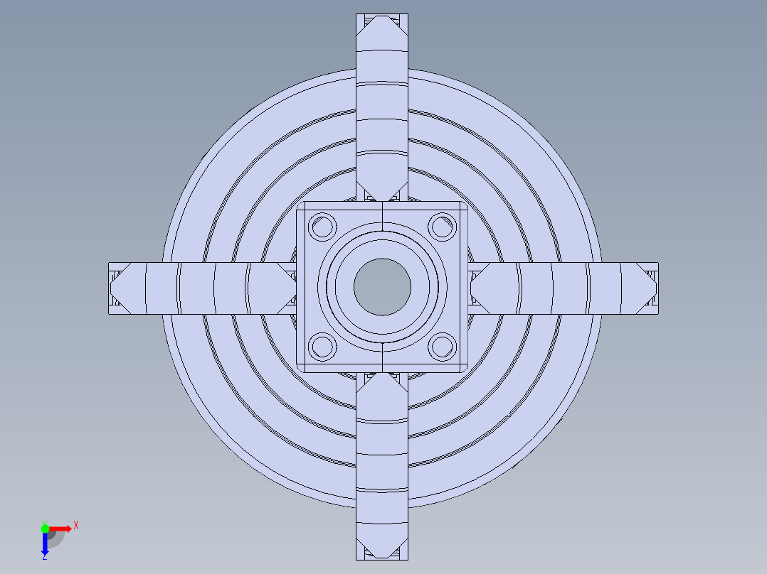 车床固定架模型图俯视图