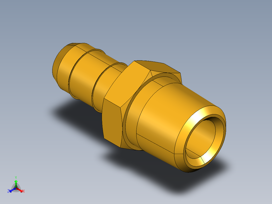 工业通用螺蚊管倒齿式工业硬管接头Male Connector 28-6-2主视图