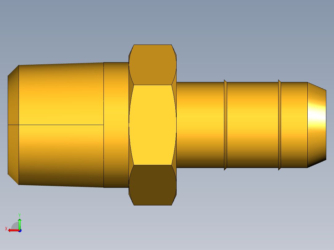 工业通用螺蚊管倒齿式工业硬管接头Male Connector 28-6-2后视图